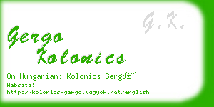 gergo kolonics business card